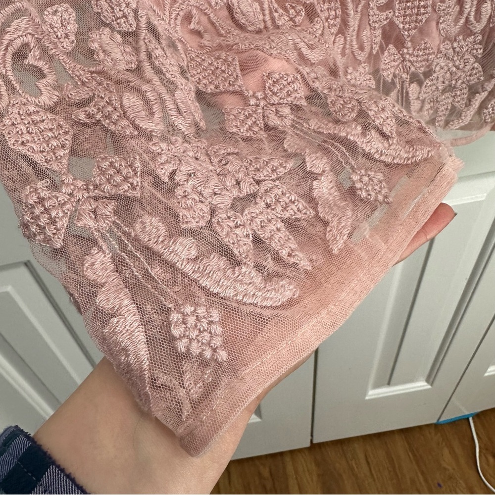 Sundance True Grace Pink Lace Dress Blush Pink Size PXS Coquette Feminine Soft - Picture 6 of 15